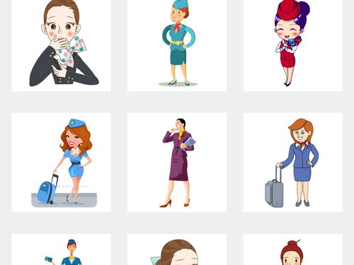 免費商用動漫卡通空姐飛機票促銷海報模板素材與人物形象大全下載